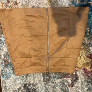 Tan zip up skirt